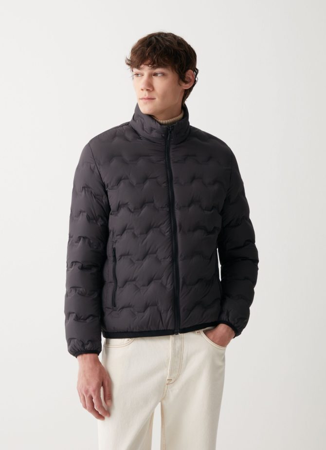 Wavey quilted down jacket with grosgrain band - Image 2