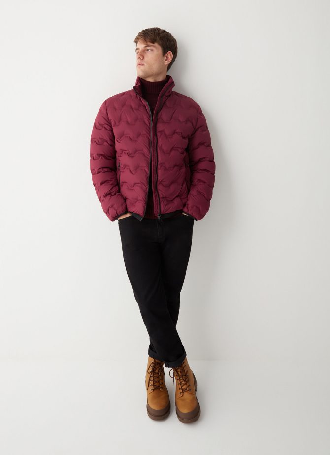 Wavey quilted down jacket with grosgrain band - Image 3