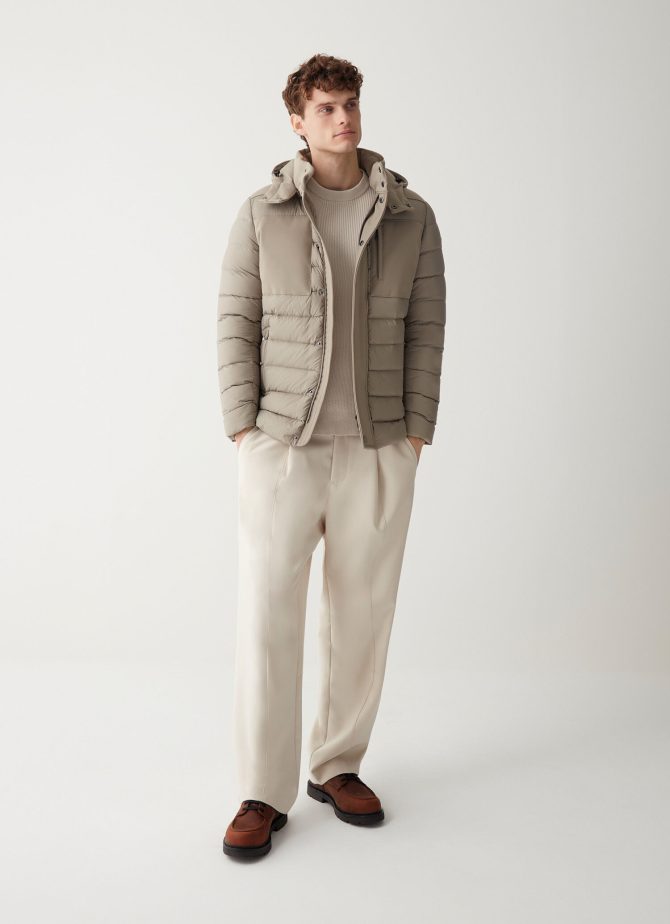 Double-layer fabric down jacket
