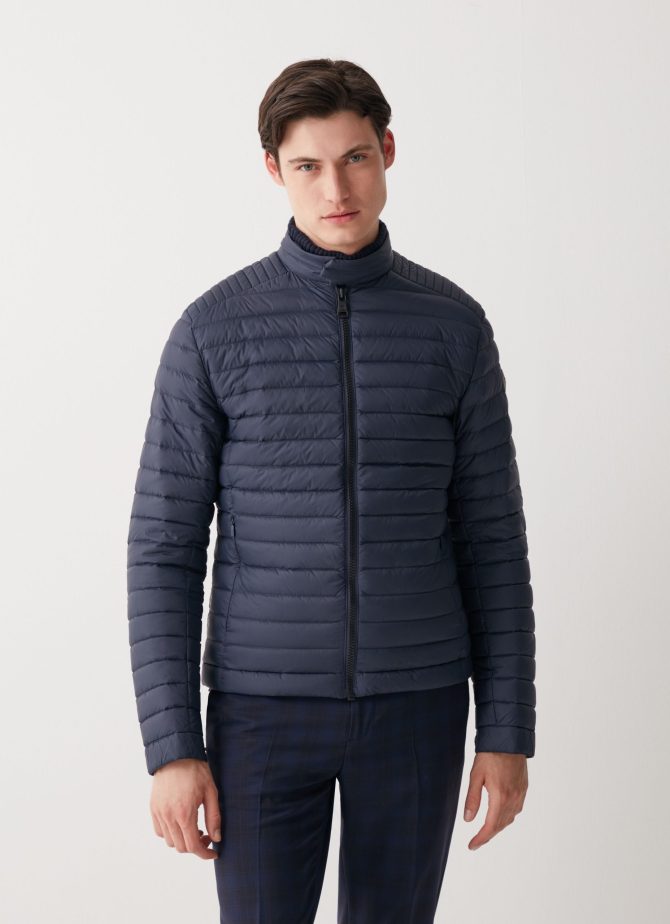 Autumn biker down jacket with drawstring at the bottom - Image 3