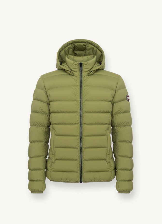 Opaque stretch down jacket with detachable hood - Image 4