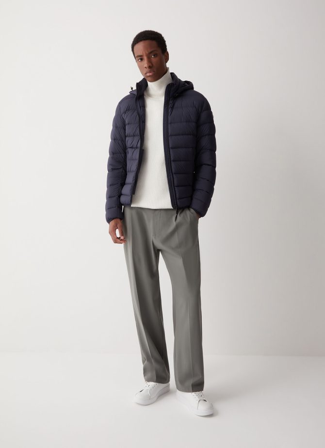 Opaque stretch down jacket with detachable hood - Image 3
