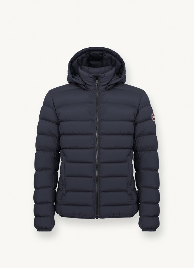 Opaque stretch down jacket with detachable hood - Image 4