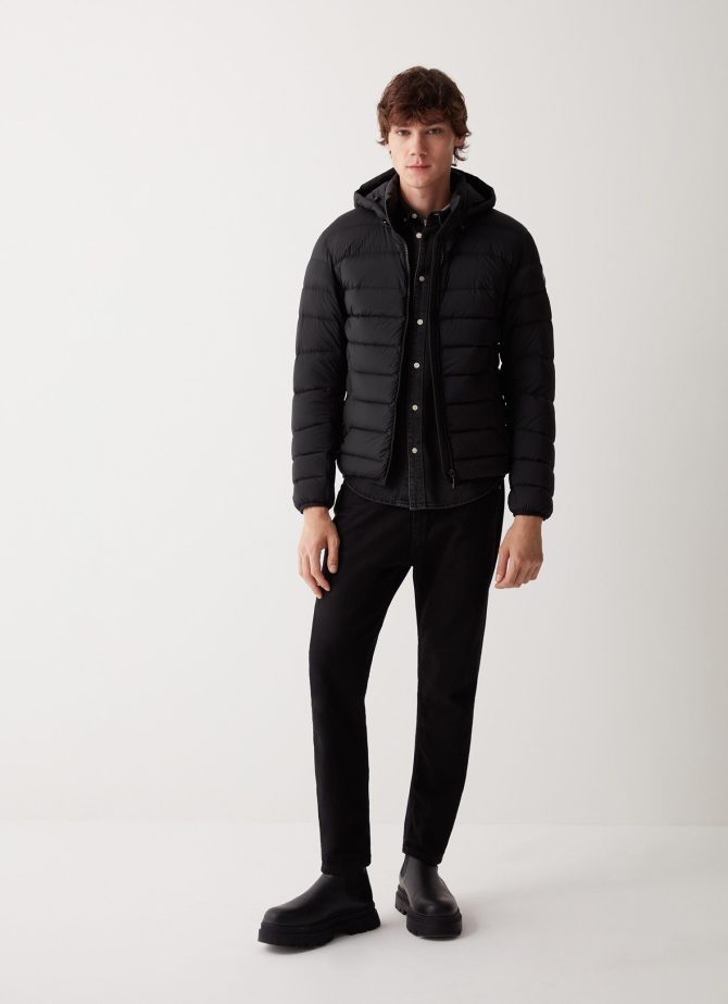 Opaque stretch down jacket with detachable hood - Image 2