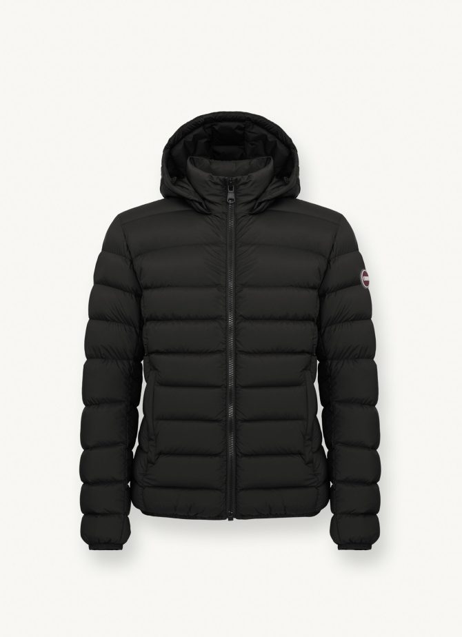 Opaque stretch down jacket with detachable hood - Image 4