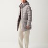 Stretch matt maxi jacket with hood - Image 2