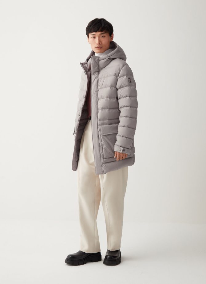 Stretch matt maxi jacket with hood - Image 2
