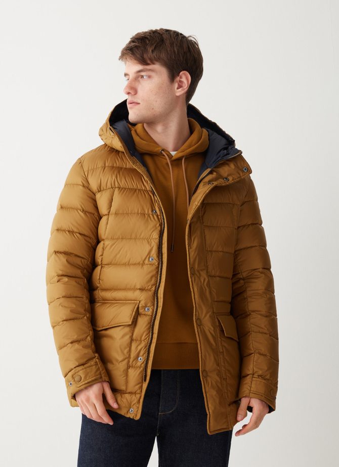 Sporty hooded down jacket