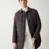 Reversible down jacket with shirt collar