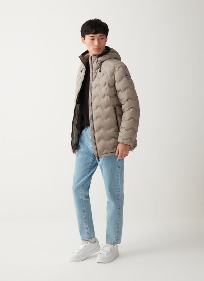 Quilted-effect down jacket