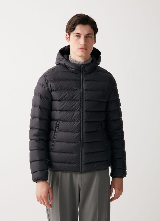 Sporty down jacket with fixed hood - Image 3