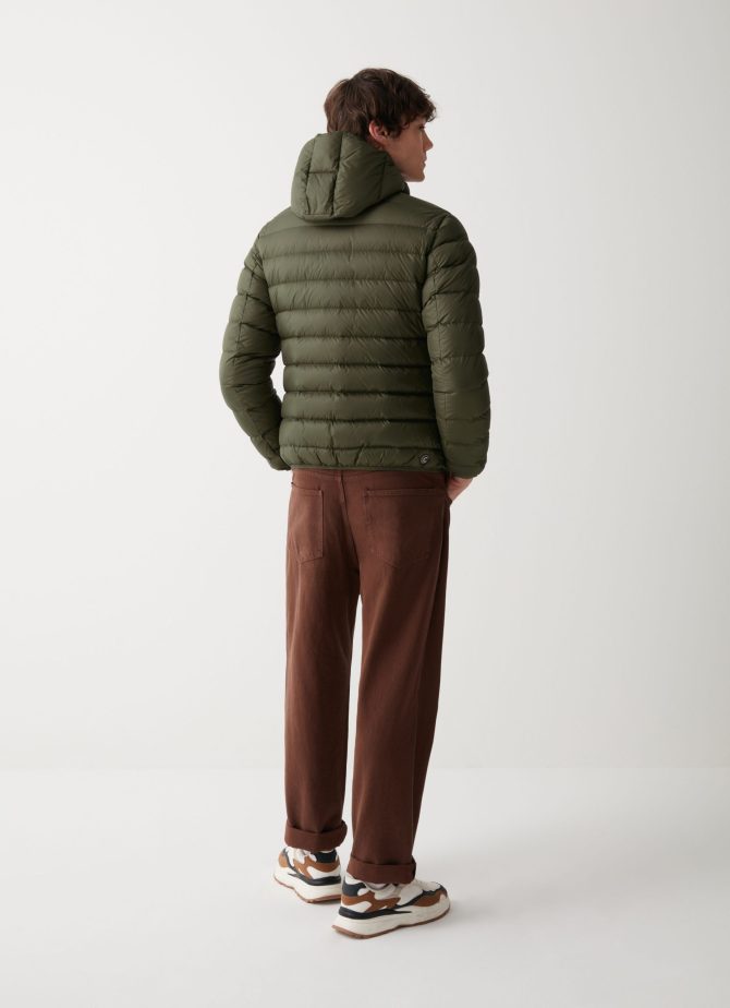 Sporty down jacket with fixed hood - Image 3