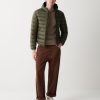 Sporty down jacket with fixed hood