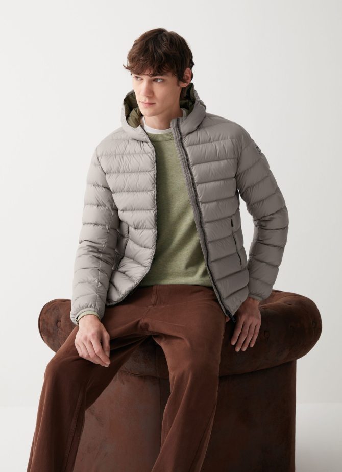 Sporty down jacket with fixed hood - Image 2