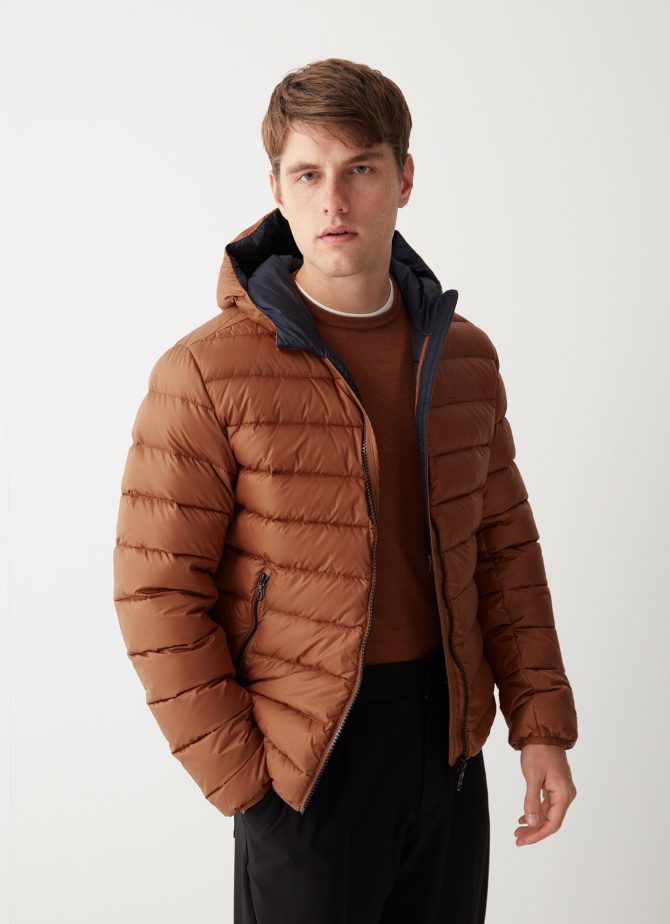 Sporty down jacket with fixed hood - Image 3