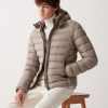 Sporty down jacket with detachable hood