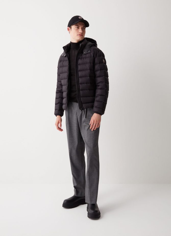 Sporty down jacket with detachable hood