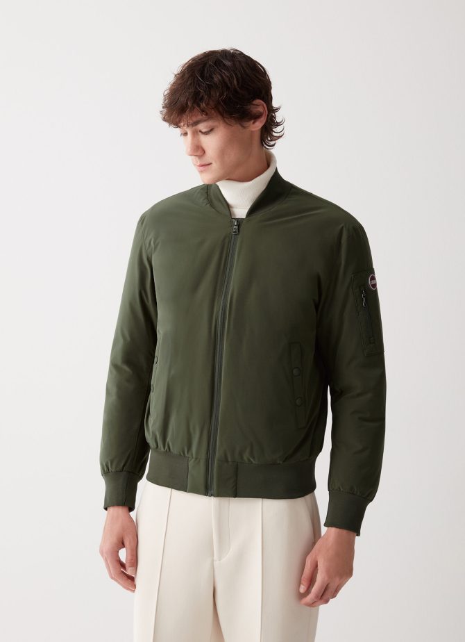 Sporty bomber jacket with ribbed details