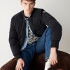 Sporty bomber jacket with ribbed details
