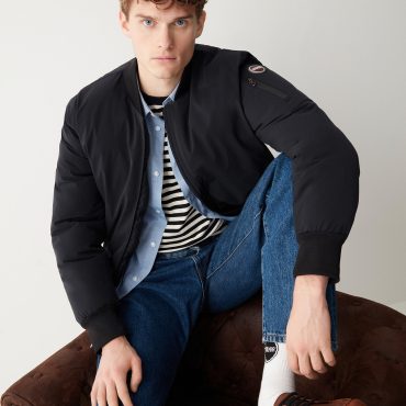 Sporty bomber jacket with ribbed details