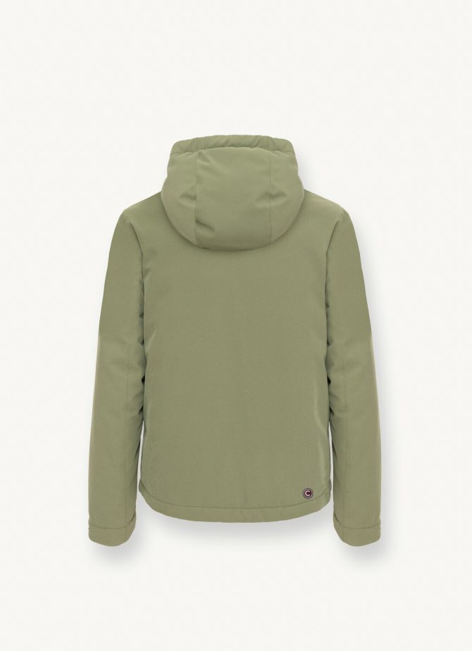 Wool-effect down jacket with fixed hood - Image 5