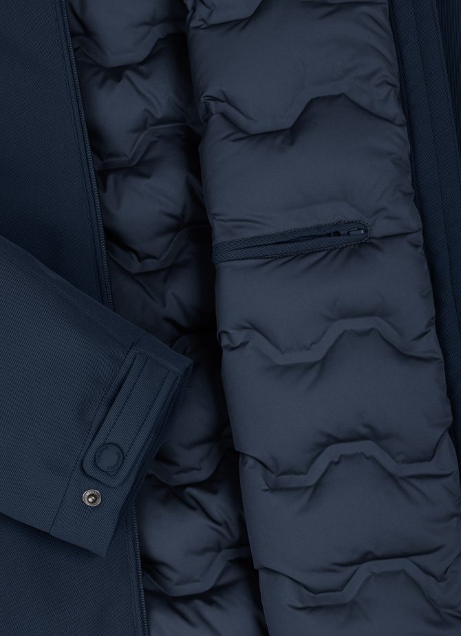 Wool-effect down jacket with fixed hood - Image 6