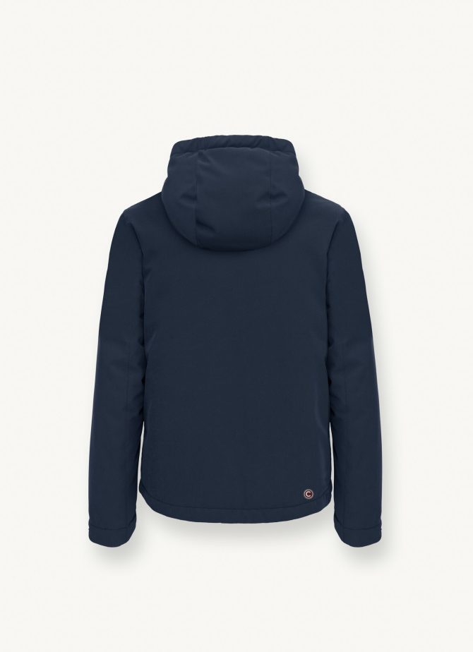 Wool-effect down jacket with fixed hood - Image 5