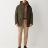 Hooded wool-effect down jacket