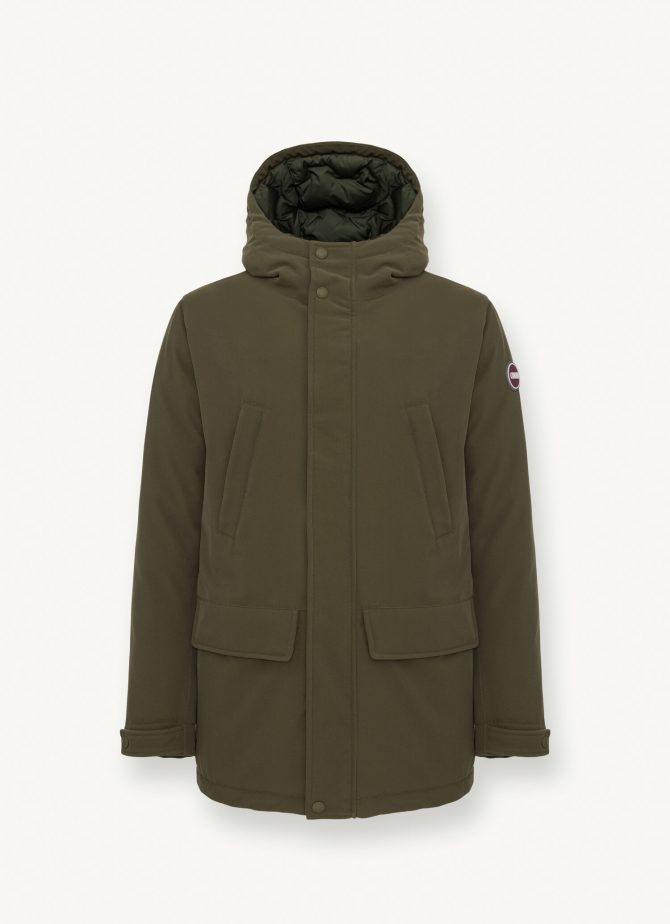 Hooded wool-effect down jacket - Image 4
