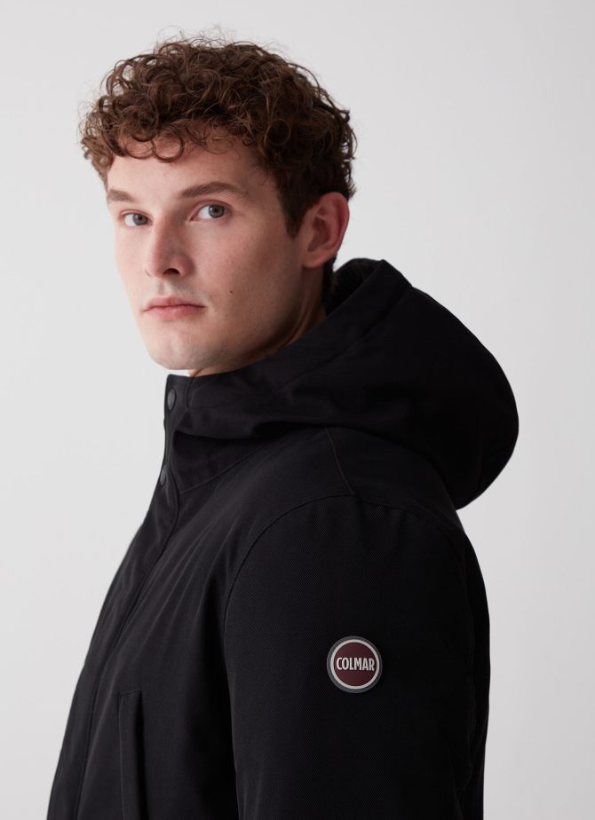 Hooded wool-effect down jacket - Image 2