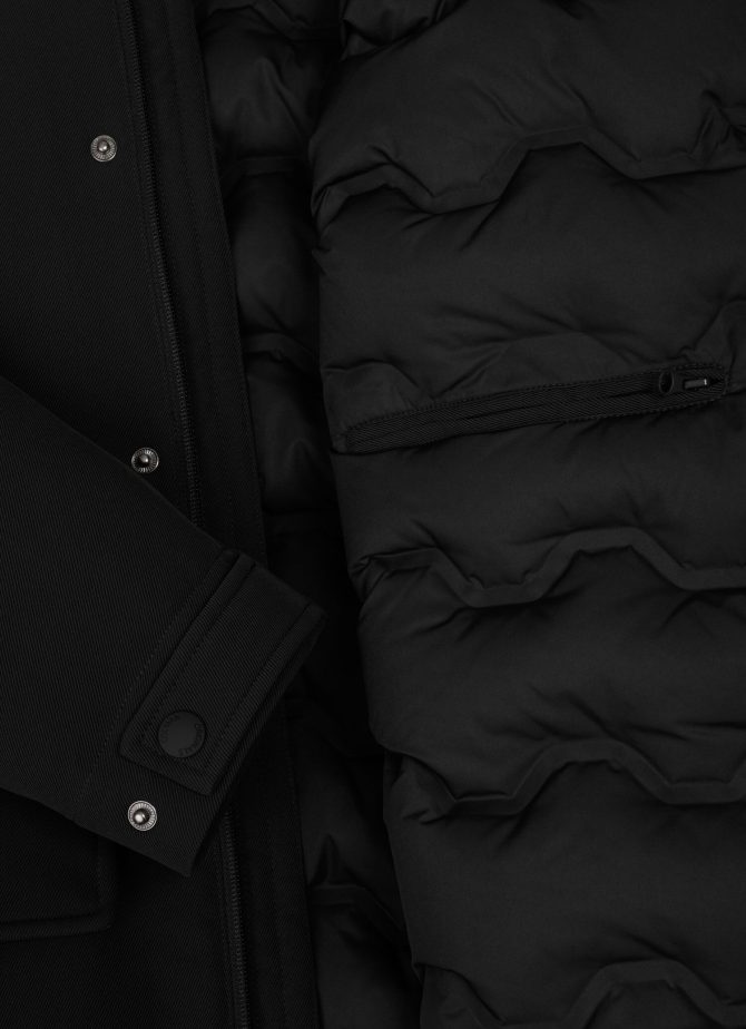 Hooded wool-effect down jacket - Image 6