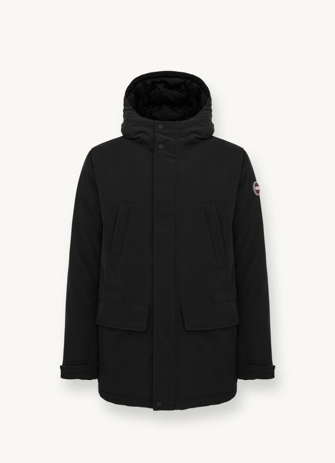 Hooded wool-effect down jacket - Image 4