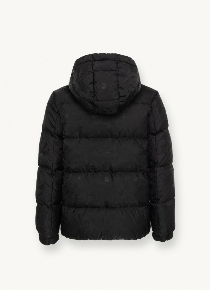 Oversized jacquard down jacket with hood - Image 5