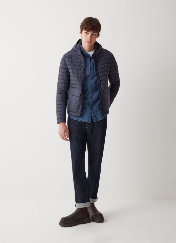 Sporty down jacket with fixed hood - Image 2