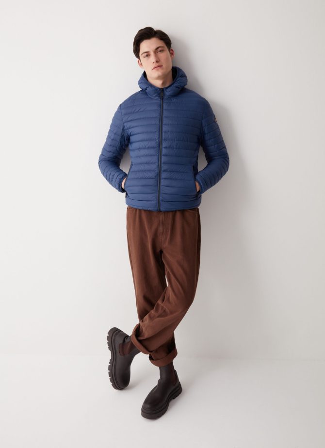 Opaque autumn down jacket with hood - Image 3