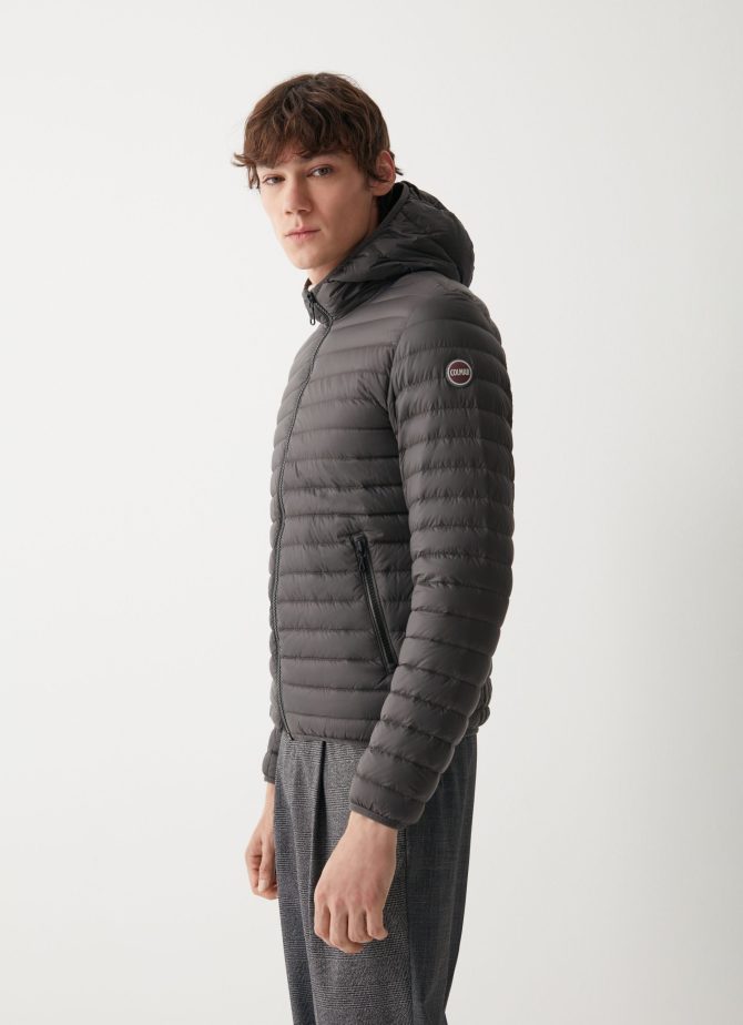 Opaque autumn down jacket with hood - Image 2