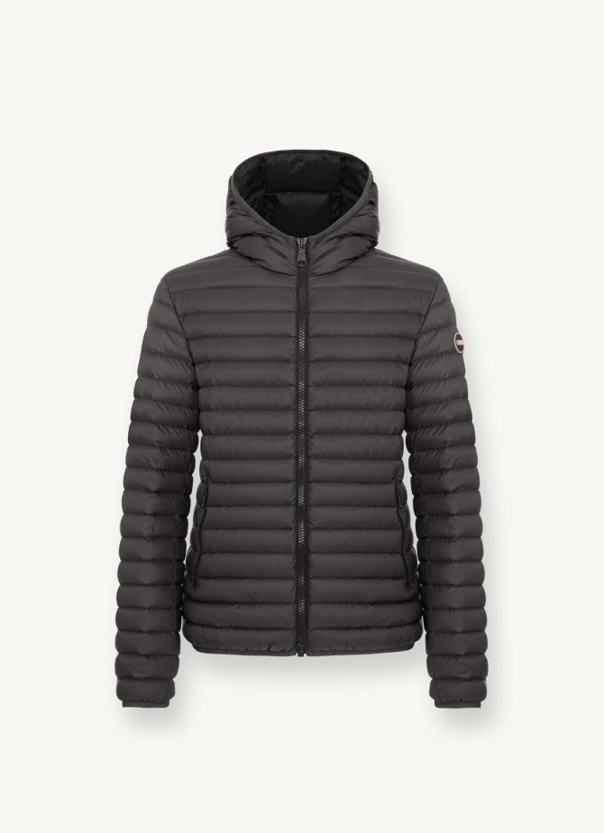Opaque autumn down jacket with hood - Image 4