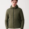 Opaque autumn down jacket with hood - Image 2