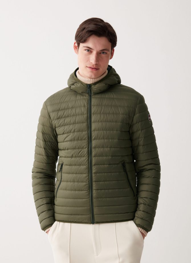 Opaque autumn down jacket with hood - Image 2