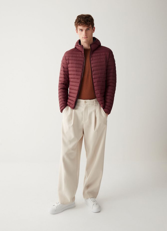 Opaque autumn down jacket with hood - Image 3