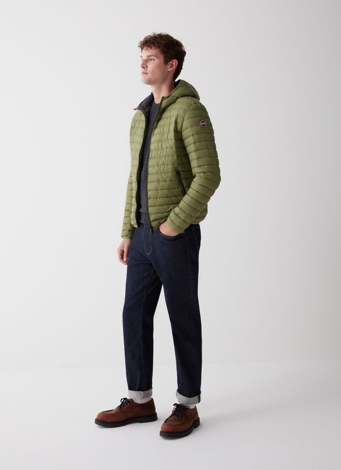 Opaque autumn down jacket with hood - Image 2
