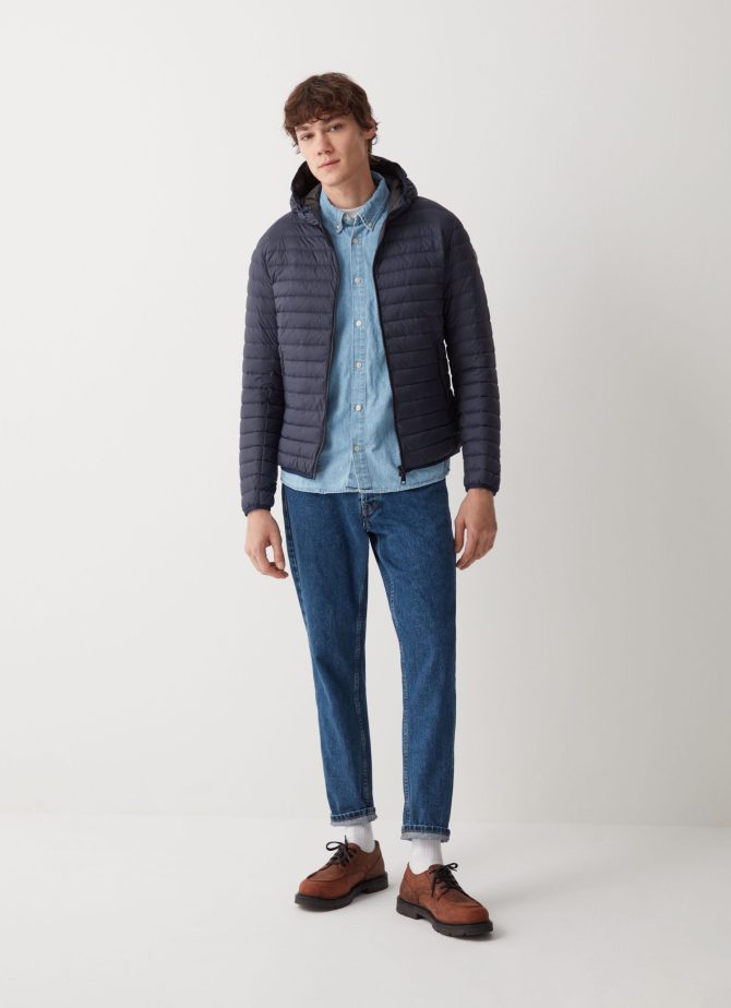 Opaque autumn down jacket with hood - Image 2