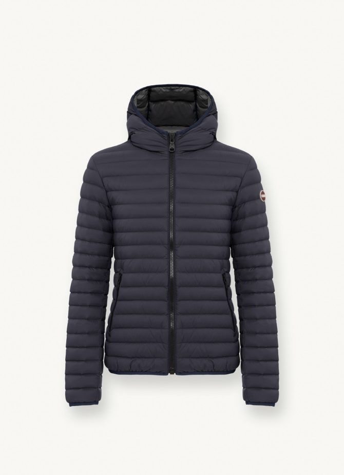 Opaque autumn down jacket with hood - Image 4