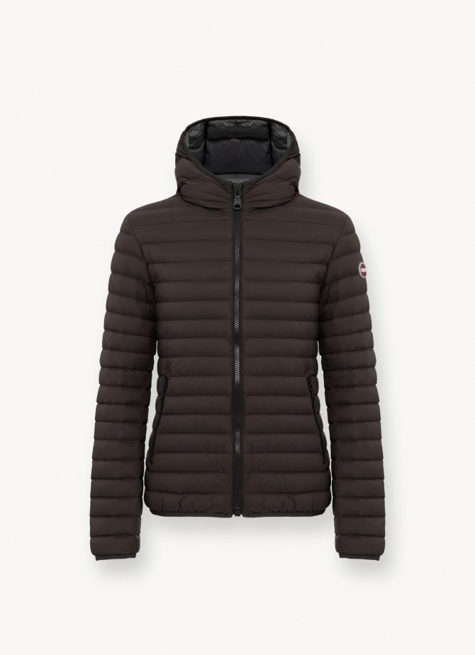 Opaque autumn down jacket with hood - Image 4
