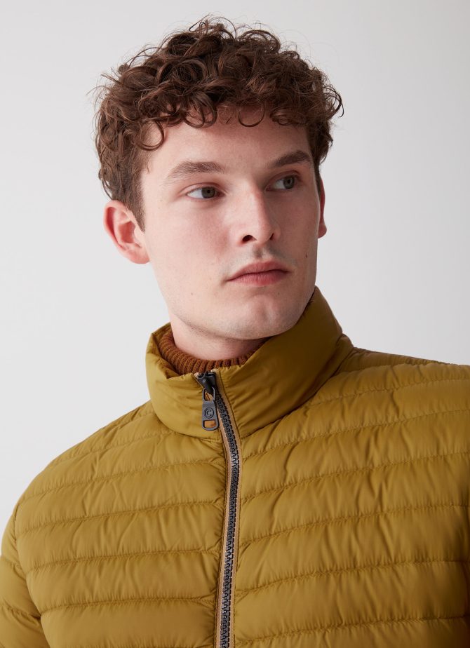Opaque autumn down jacket with padded collar - Image 3