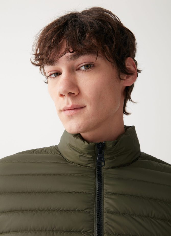Opaque autumn down jacket with padded collar - Image 3