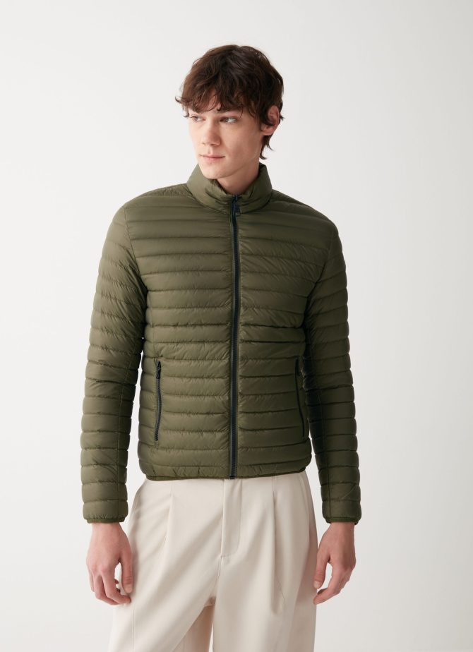 Opaque autumn down jacket with padded collar - Image 2
