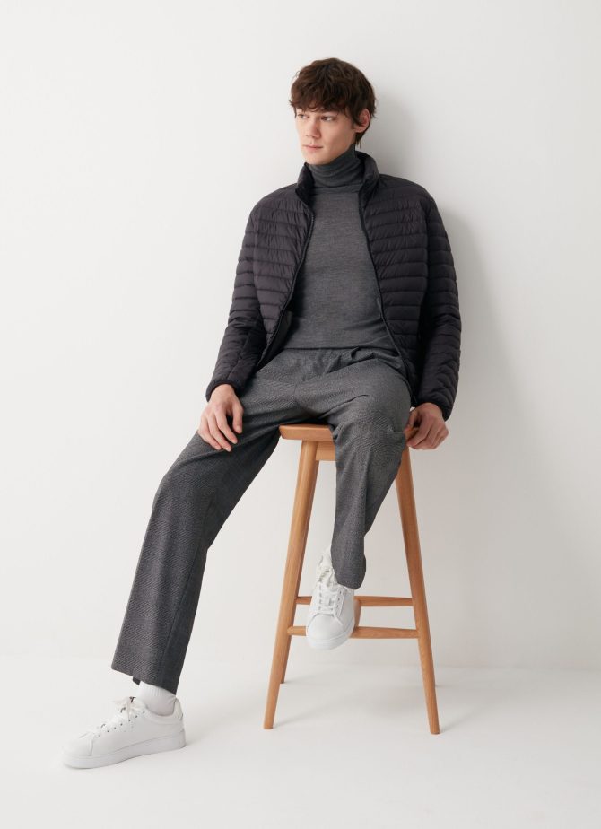 Opaque autumn down jacket with padded collar - Image 2