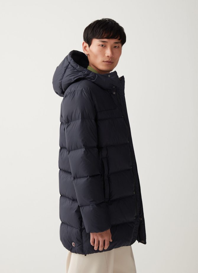 Waxed hooded down jacket - Image 3