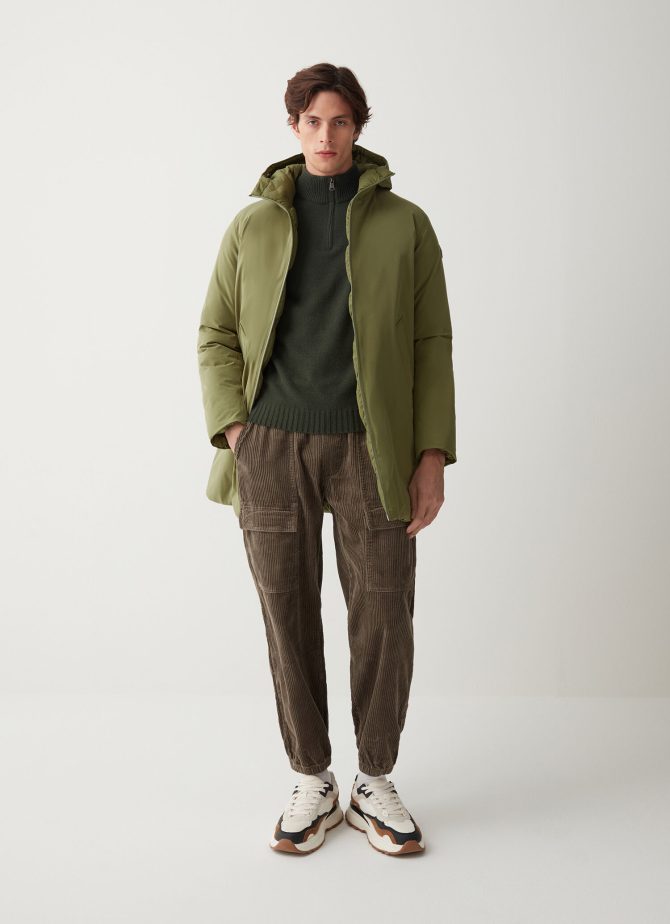 Long reversible down jacket in matt fabric - Image 3